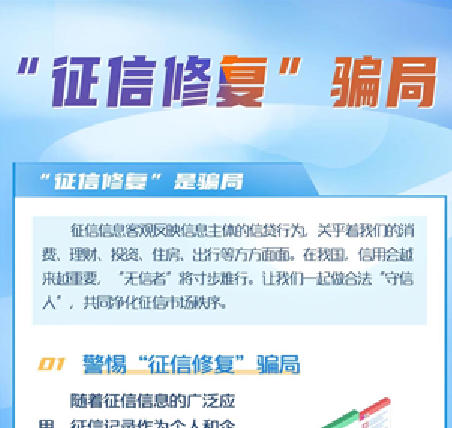 珍爱个人信用记录,警惕修复征信骗局